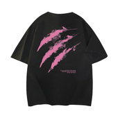 雾化抓痕背面图案品宽松落肩百搭柔软舒适短袖 T恤