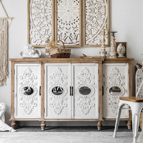 探本玄关柜复古实木做旧玄关柜8