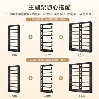 家用图书馆钢制书架落地置物架儿童书柜绘本架客厅简约铁艺储物架