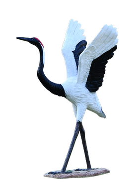 园林动物仿真仙鹤假山装饰摆件