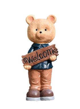 玻璃钢庭院小熊门店欢迎园林景观