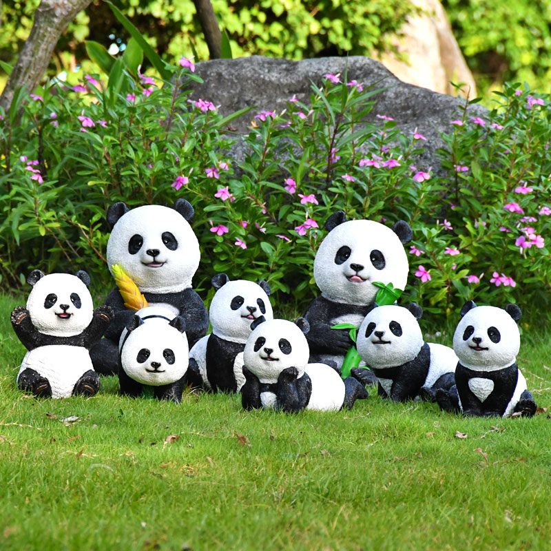 户外庭院布置仿真动物熊猫雕塑入户花园小区草坪摆件园林景观装饰