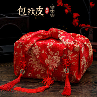 婚礼包袱皮红布大号刺绣包裹布婚庆道 结婚女方陪嫁用品新娘中式