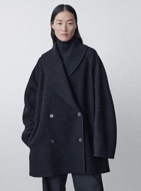 Th~ Row 2026秋冬季新款羊毛外套女纯色双面呢子西装羊绒毛呢大衣