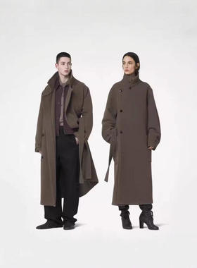 设计师款LEMA秋冬季呢子大衣女男女明星同款三色羊毛大衣外套