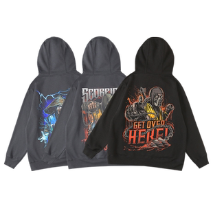 游戏真人快打Mortal Kombat潮周边连帽加绒宽松套头秋冬男女卫衣