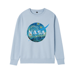 nasa美国宇航局联名梵高星空潮牌印花衣服春秋圆领卫衣男女同款