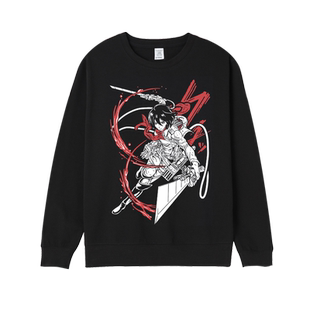 进击的巨人调查兵团三笠卡通动漫春秋圆领卫衣套头衫男女同款bf