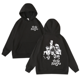 日系二次元动漫卡通幽游白书周边衣服秋冬连帽加绒套头卫衣