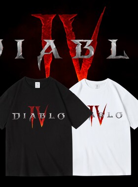 暗黑破坏神4diablo游戏潮牌周边印花短袖圆领套头夏季纯棉男女T恤