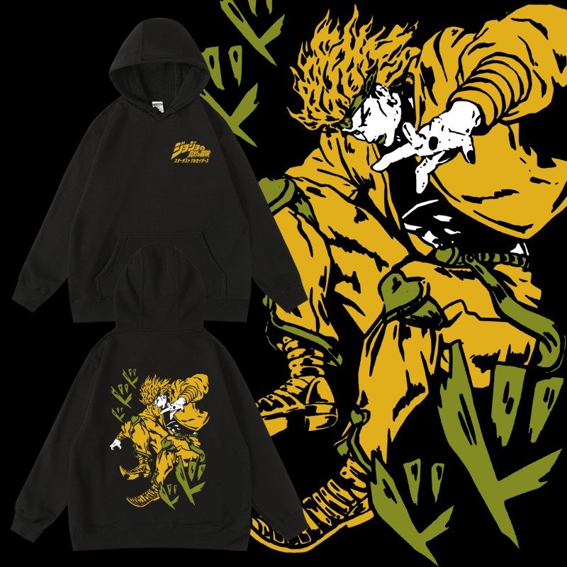 jojo的奇妙冒险迪dio奥动漫周边衣服印花秋冬加绒连帽套头卫衣
