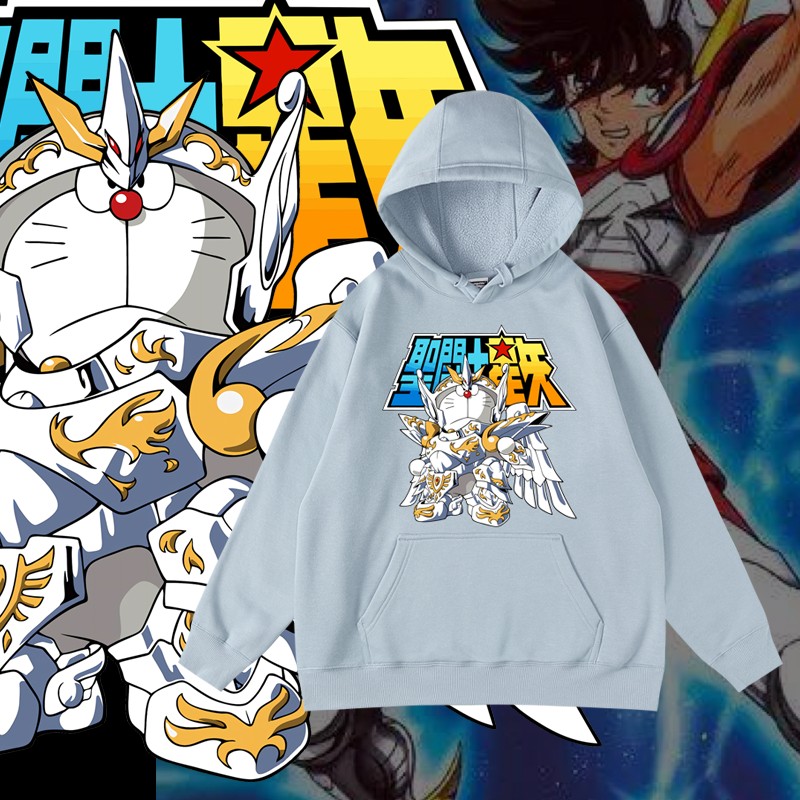 动漫圣斗士卫衣加绒连帽套头宽松