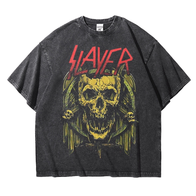 阿美咔叽重磅纯棉落肩圆领T恤