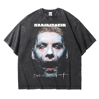 阿美咔叽重磅圆领落肩纯棉T恤