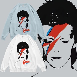 个性欧美摇滚Davidbowie大卫鲍伊周边潮流卫衣圆领套头学生青春