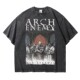 Arch Enemy旋律金属乐队周边复古做旧水洗T恤纯棉夏男女宽松落肩