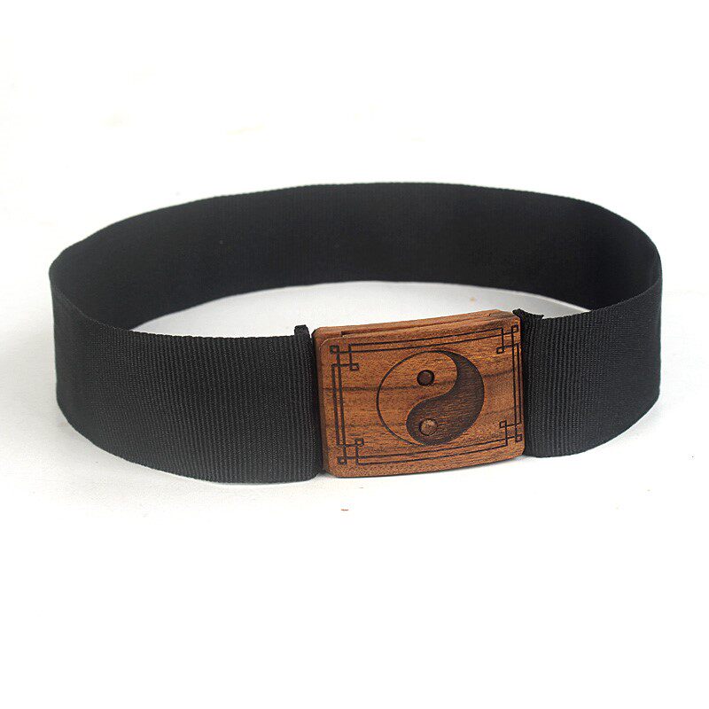 道士用品头饰绑发头巾 道士头带逍遥巾太极八卦黑檀木扣一字巾