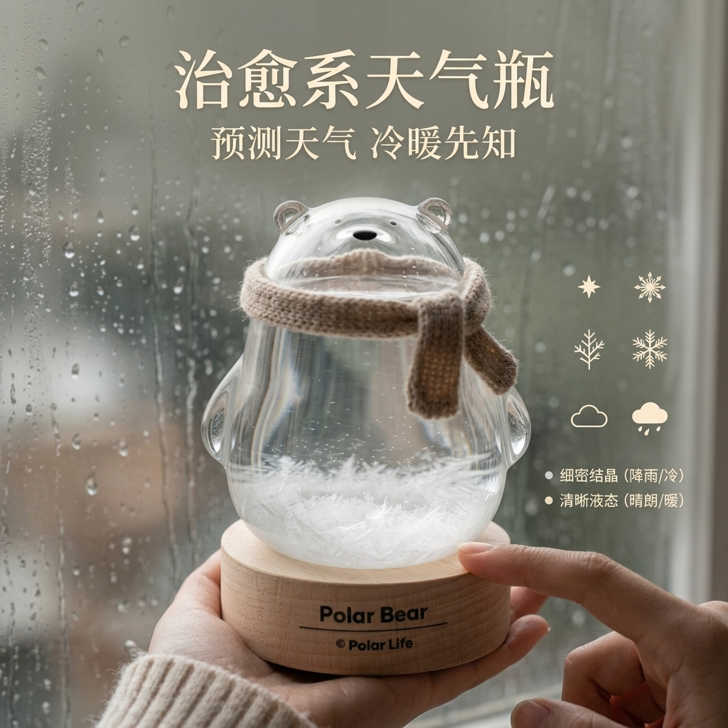 风暴瓶天气预报瓶气象瓶摆件毕业礼品盒送男女生闺蜜创意生日礼物