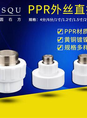20PPR外丝直接25 32 40 50 63 75转4分6分1/1.2/1.5/2寸外牙接头