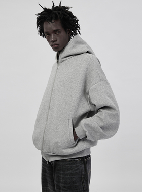 ESAT 果冻空气层连帽开衫基础黑灰卫衣