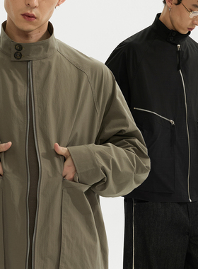 ESAT 双色哈灵顿连肩袖大口袋廓形夹克外套
