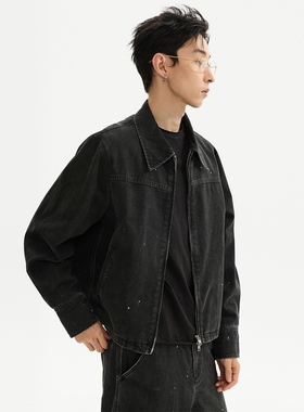 ESAT 双色水洗工装泼墨分割短款夹克外套