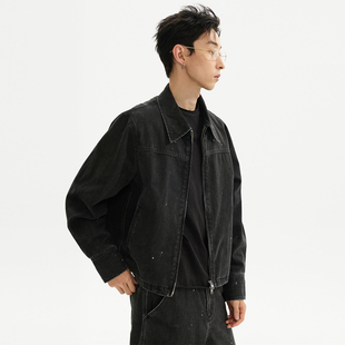 ESAT 双色水洗工装泼墨分割短款夹克外套