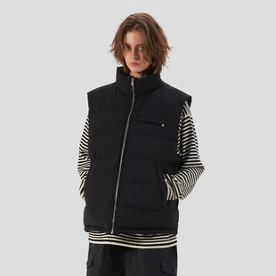 ESAT 双面穿90白鸭绒立领拉链廓形羽绒马甲