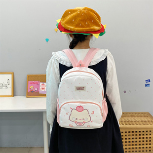 吉吉向上原创可爱波点苹果小猫休闲背包 学生可爱实用双肩背包