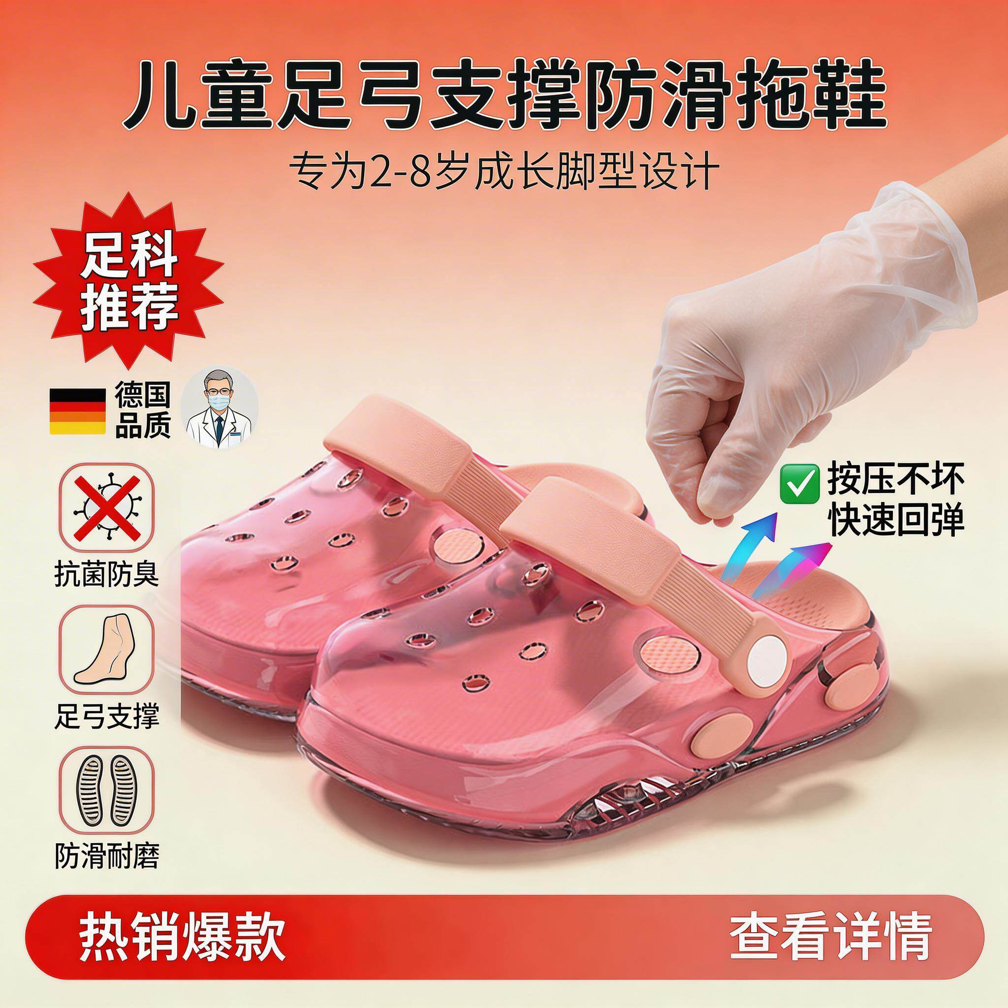 日本儿童洞洞鞋2026新款透气男女童夏季防滑防水卡通外穿凉拖鞋DH