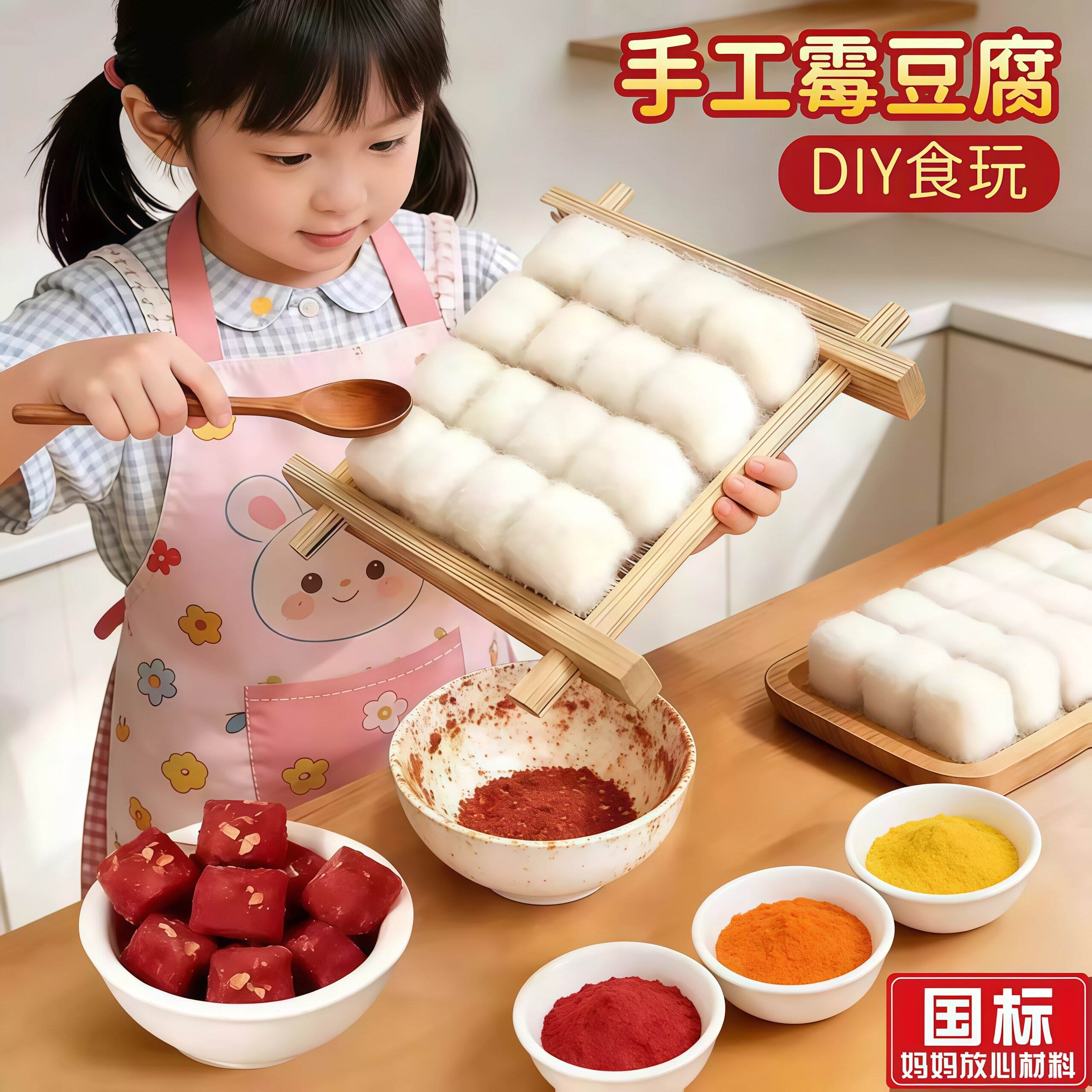 霉豆腐彷真玩具套组手工diy材料包扮家家酒道具儿童互动游戏雪豆