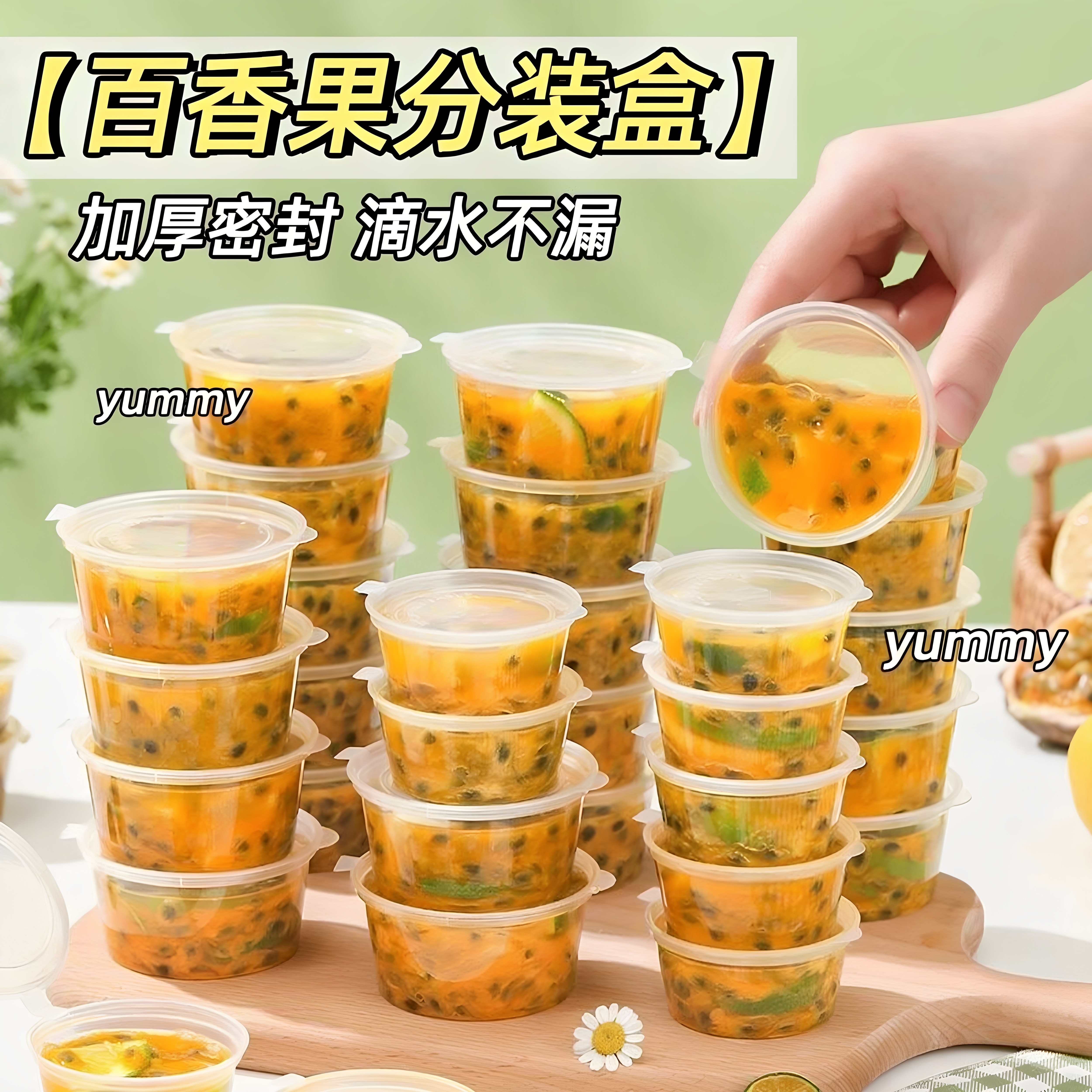 百香果分装便携小冷冻分装盒冻冰块食品一次性盒子金桔柠檬酱料盒