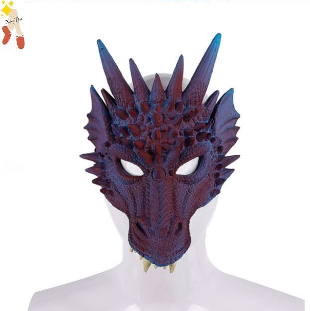 儿童仿真哥斯拉头套翅膀恐龙面具兔子怪兽玩具演出成人个性万圣节