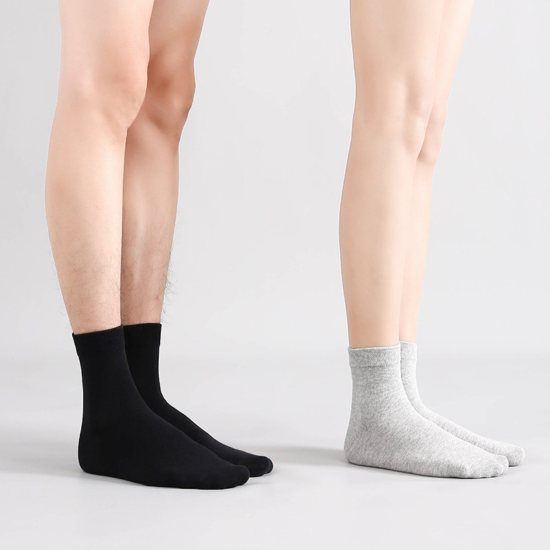 辽源袜子男女中筒袜精棉吸汗透气春夏薄款短袜黑白灰色运动袜棉袜