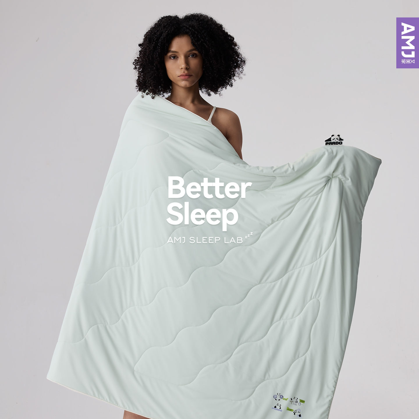 AMJ冰柔双感夏凉被艾美家熊猫帕尔多夏季凉感薄被子被芯空调被新