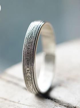 正品红银中国风手镯女汉款简约情侣君99足银云南雪花银服子淑女手