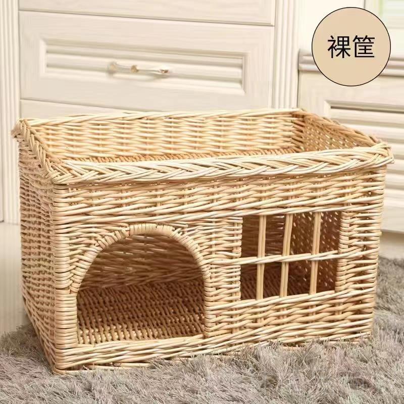 正品夏季猫窝藤编猫季通用封闭式房别墅可拆窝洗别四墅猫屋猫猫笼