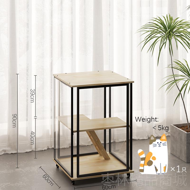正品猫别墅定全景实木室内家用猫窝笼不占地大猫小户型制华豪猫屋