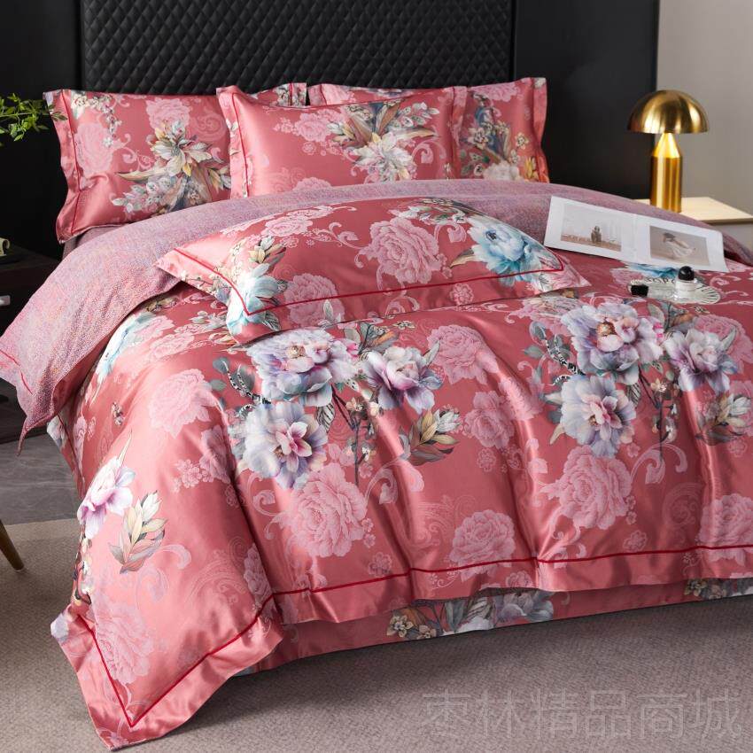 正品欧式花全毛棉加提厚磨四件套纯棉婚庆床品床品上用4件套秋冬