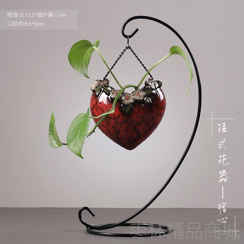 正品创意悬绿挂萝水培物花瓶容瓷器水养植花盆鲜花插花陶桌面装饰