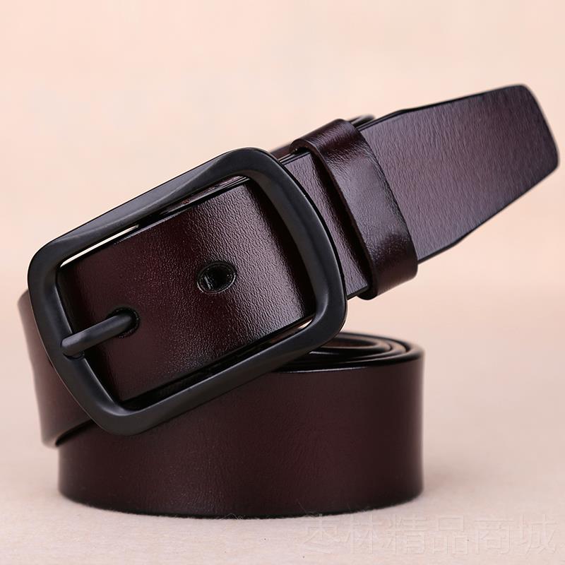 正品父亲节宽皮带男真年轻人百搭潮皮牛仔裤牛皮裤带腰休闲男士针