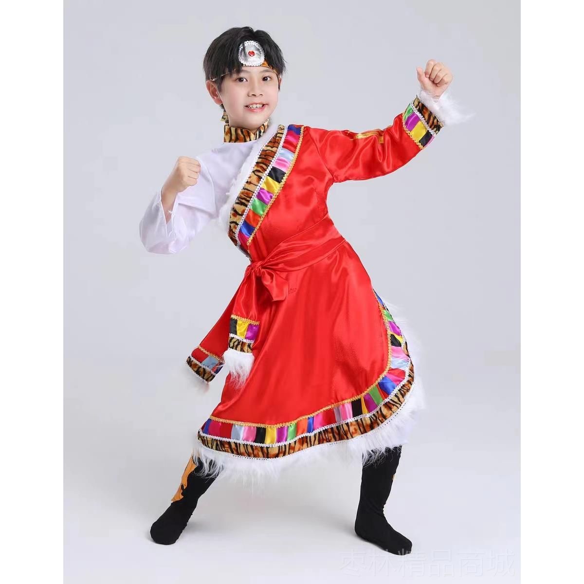 正品水袖服长袖藏族舞蹈服装女装演出长儿童饰民族裙台舞表演藏袍