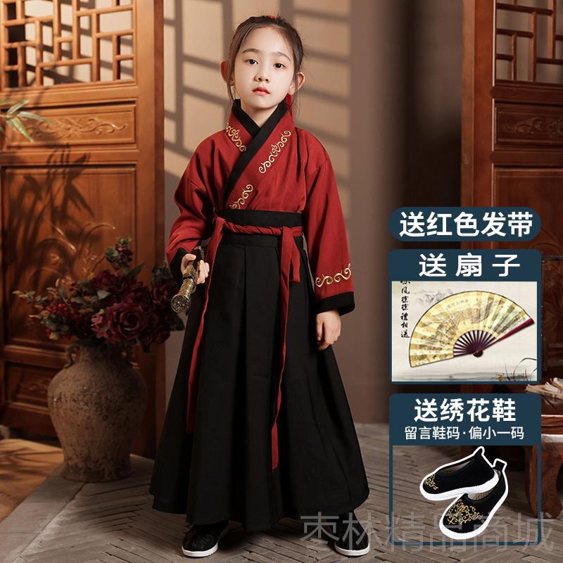 正品元旦花木兰汉服女儿童男霸气童风演出服中国女侠童古装女孩国