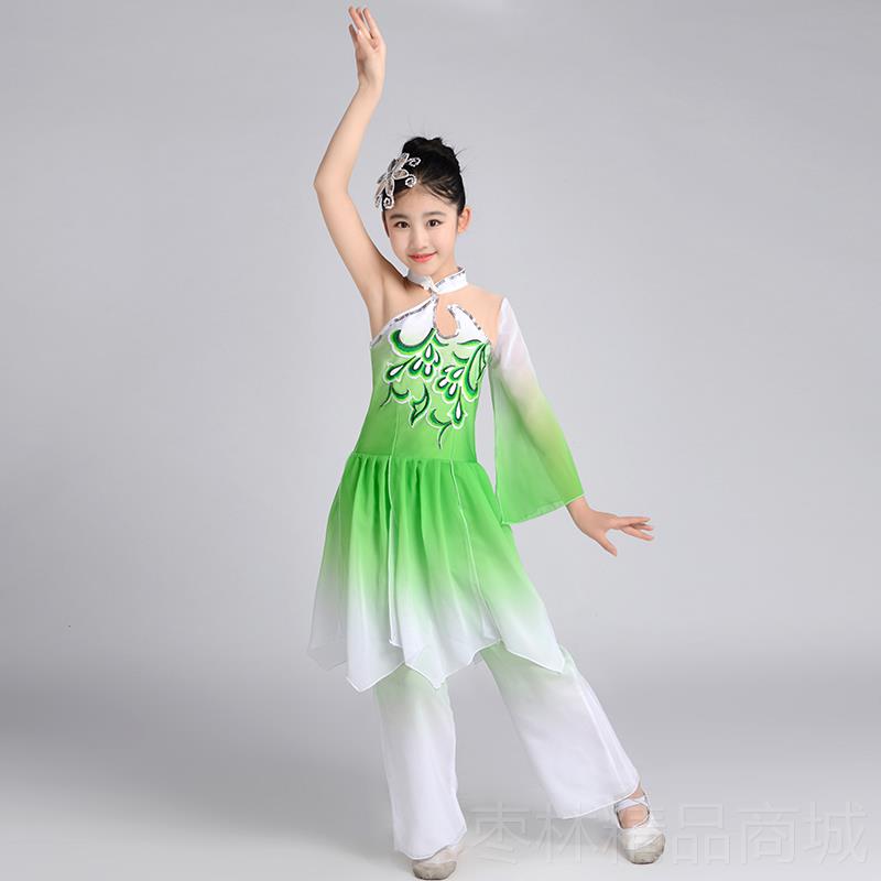 正品儿童古典舞演出服中国舞女童逸舞蹈服女新款少儿扇子表演服风