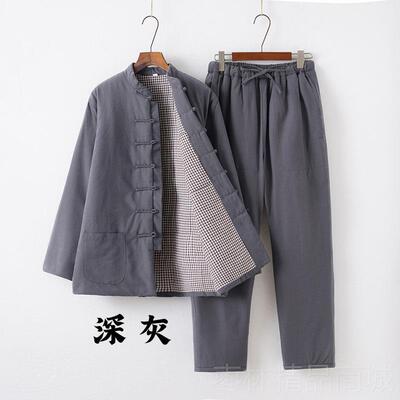 正品老粗布唐棉袄男装秋冬装纯棉加套厚外套中式复古汉服装中老年
