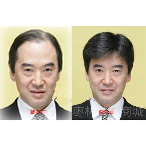 正品逼真发假发中年男士真发丝中假发短发帅气真透人气整顶老年假