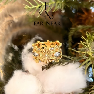 镂空雕花戒指FAR NEAR意大利拉丝中古风食指戒指环高级感小众设计