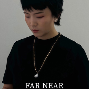 巴洛克珍珠项链FAR NEAR复古金色链条高级感锁骨链小众设计颈链女