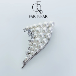 一帆风顺胸针天然淡水珍珠FAR 气质百搭原创设计胸花别针 NEAR法式