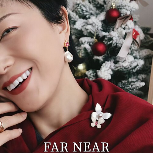 法式花朵蝴蝶磁吸胸针FARNEAR女